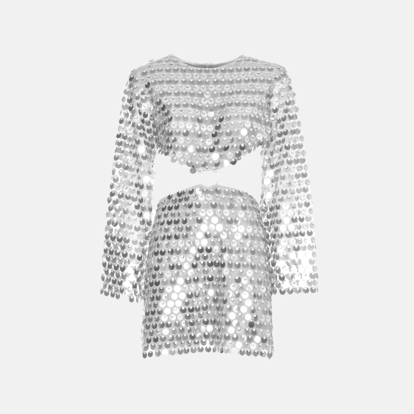 Glitzerndes Damen Minikleid Pailletten Cut-Out