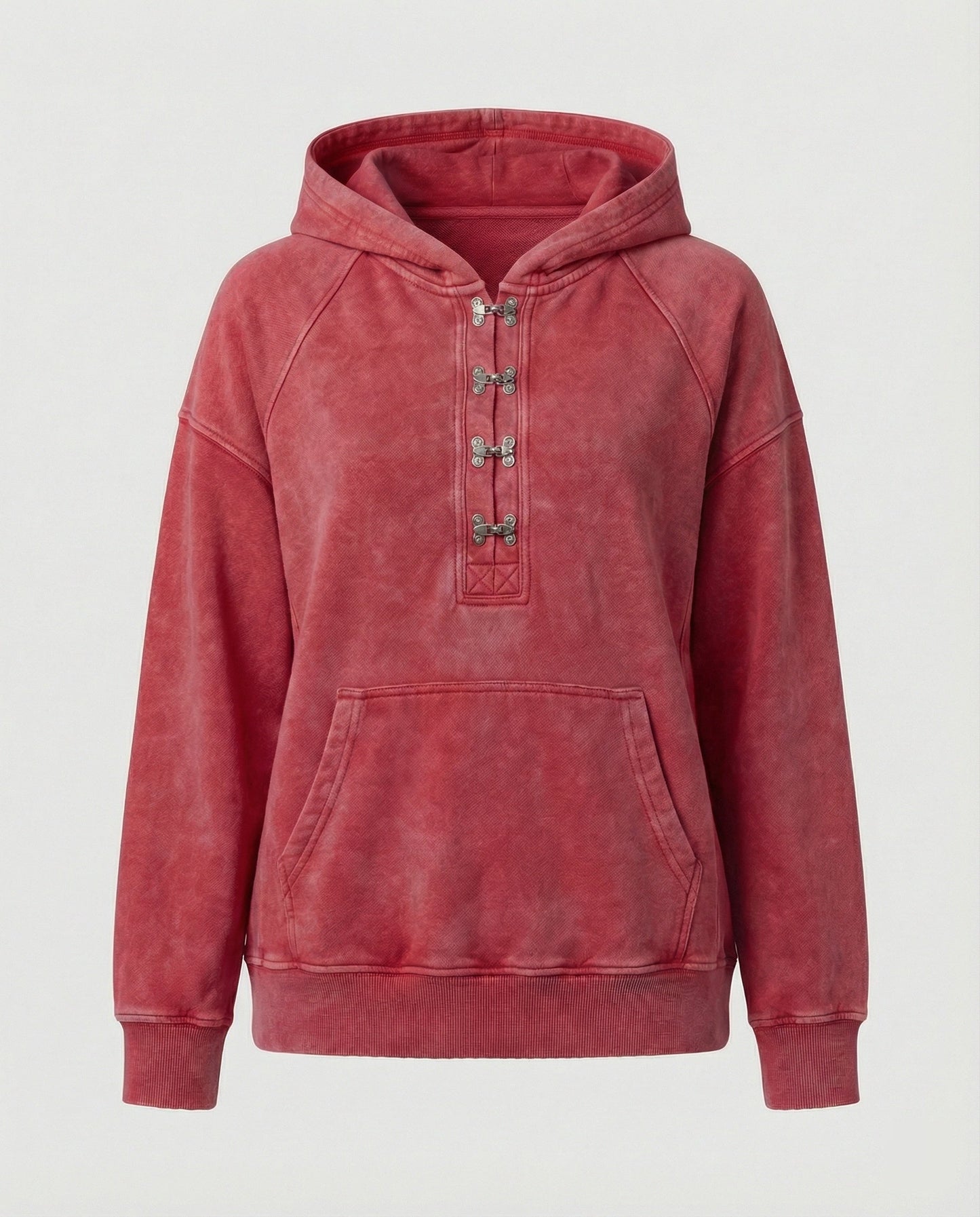 Blau Unisex Hoodie Oversized Kurzgeschnitten Baumwolle