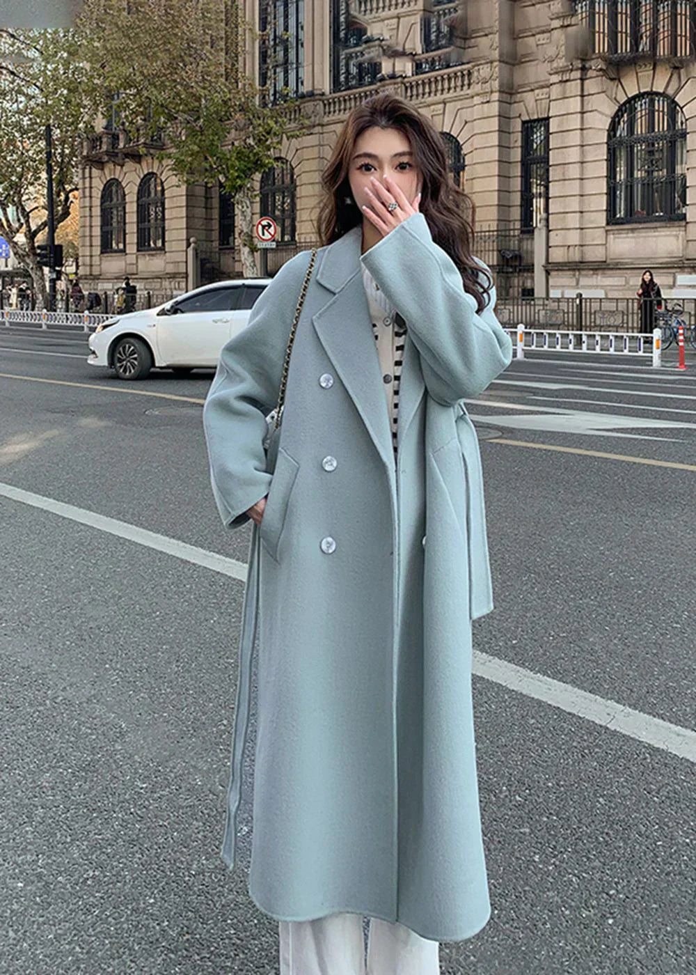 Damen Wollmantel Modern Lässig Winter