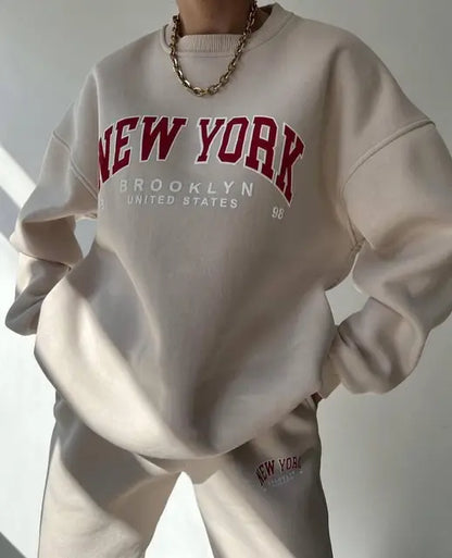 Übergrößiges Zweiteiler Set New York Stil - Norvielle