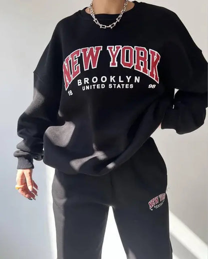 Übergrößiges Zweiteiler Set New York Stil