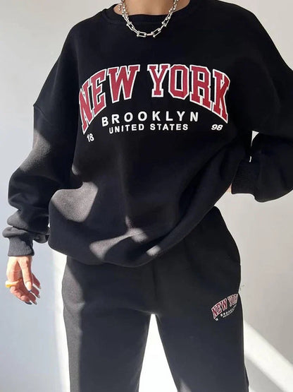 Übergrößiges Zweiteiler Set New York Stil