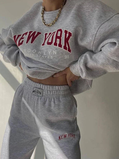 Übergrößiges Zweiteiler Set New York Stil