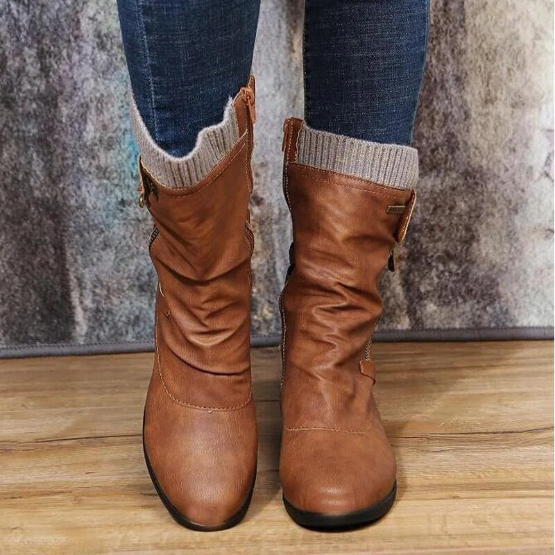 Damen Winterstiefel Weich Komfortabel Warm