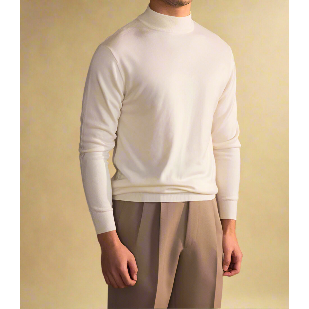 Herren Rollkragenpullover Wolle Klassisch