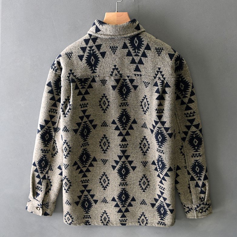 Herren Westernhemd Baumwolle Blau