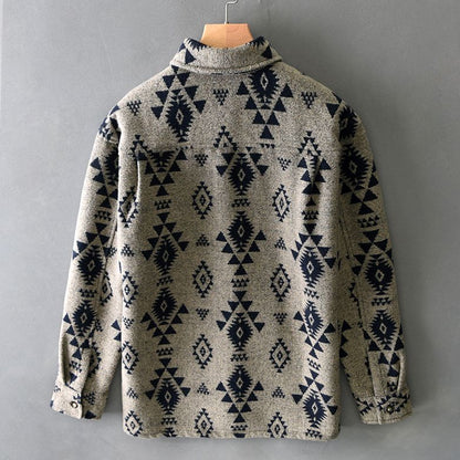 Herren Westernhemd Baumwolle Blau