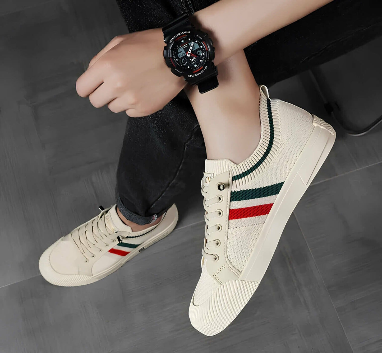 Herren Leder Sneaker Laufschuhe
