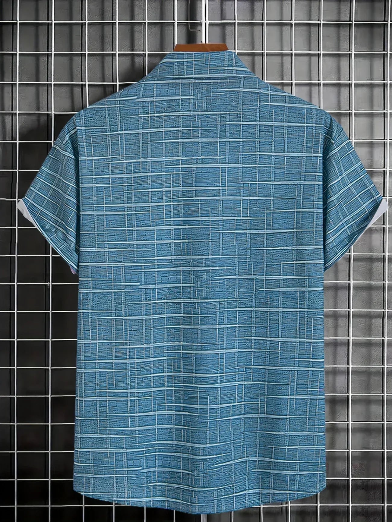 Herren Kariertes Kurzarmhemd Büroshirt Modern
