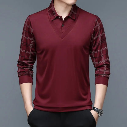 Herren Langarm Poloshirt Klassisch Elegantes Design - Norvielle