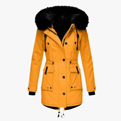 Damen Winterjacke Lang Warme Kapuzenjacke Schwarz - Norvielle