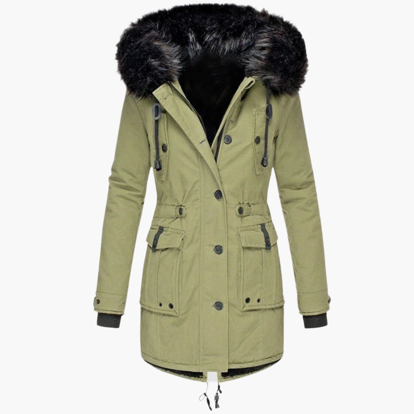 Damen Winterjacke Lang Warme Kapuzenjacke