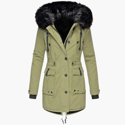 Damen Winterjacke Lang Warme Kapuzenjacke