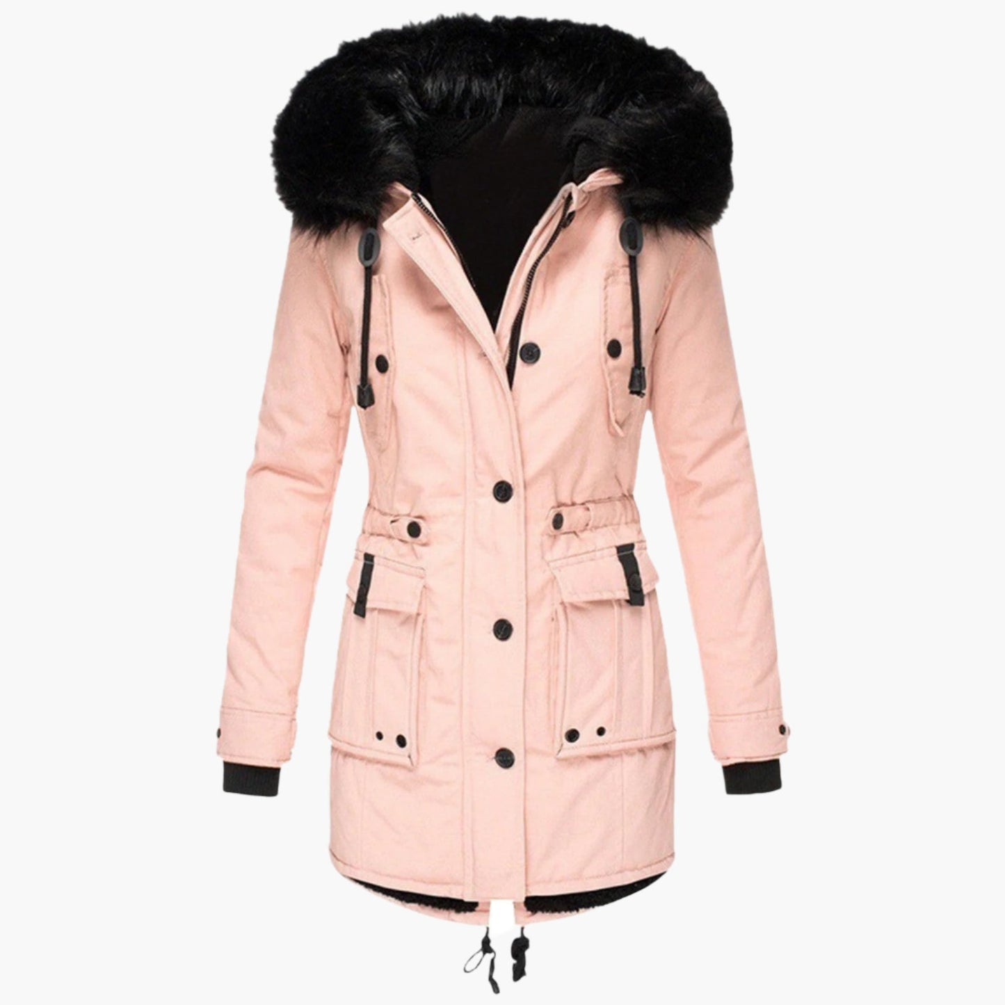 Damen Winterjacke Lang Warme Kapuzenjacke