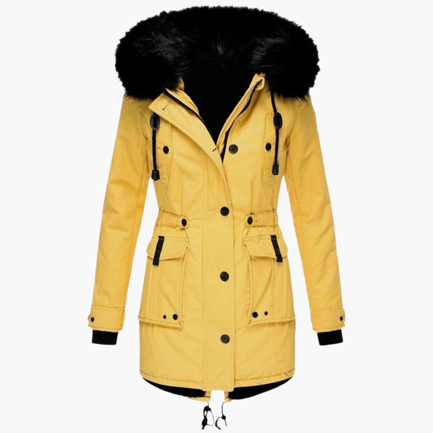 Damen Winterjacke Lang Warme Kapuzenjacke