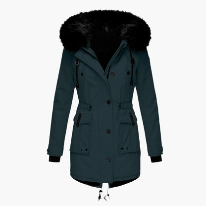 Damen Winterjacke Lang Warme Kapuzenjacke