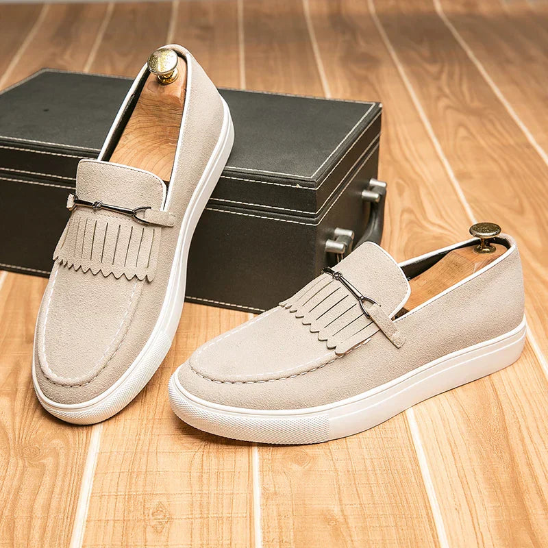 Herren Loafer Schuhe Wildleder Braun Elegant