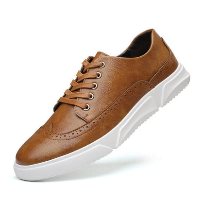 Herren Leder Sneaker Elegant Braun Geschäftslook