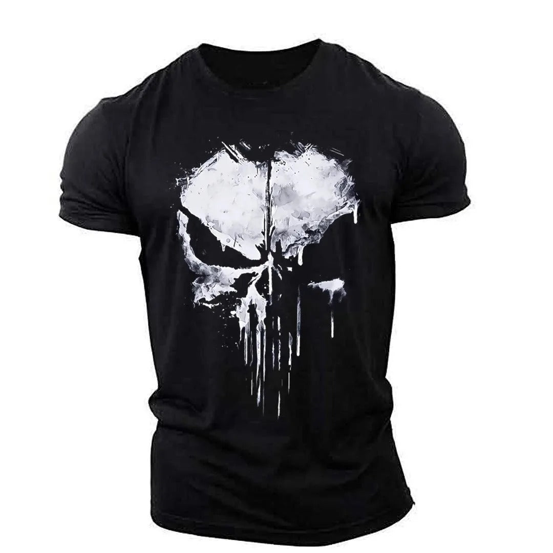Herren T-Shirt Rundhals Totenkopf