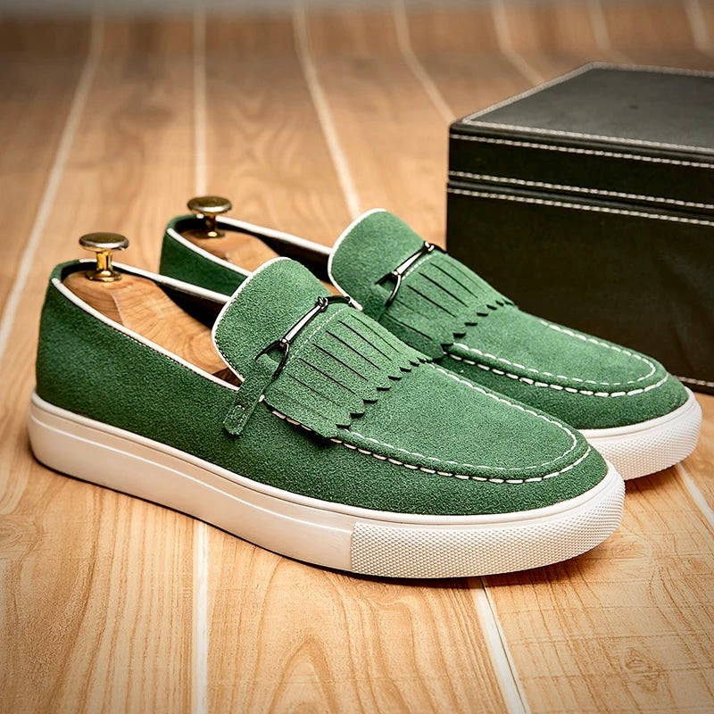 Herren Loafer Schuhe Wildleder Braun Elegant