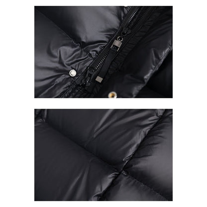 Damen Winterparka Lang Wattiert Mit Kapuze