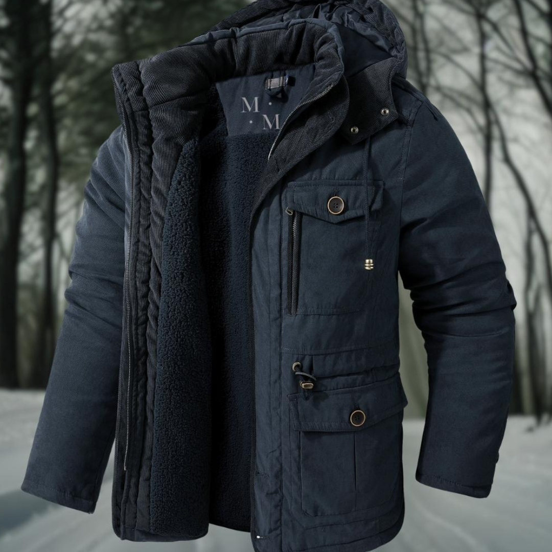 Herren Winterparka Warme Daunenjacke Mit Kapuze