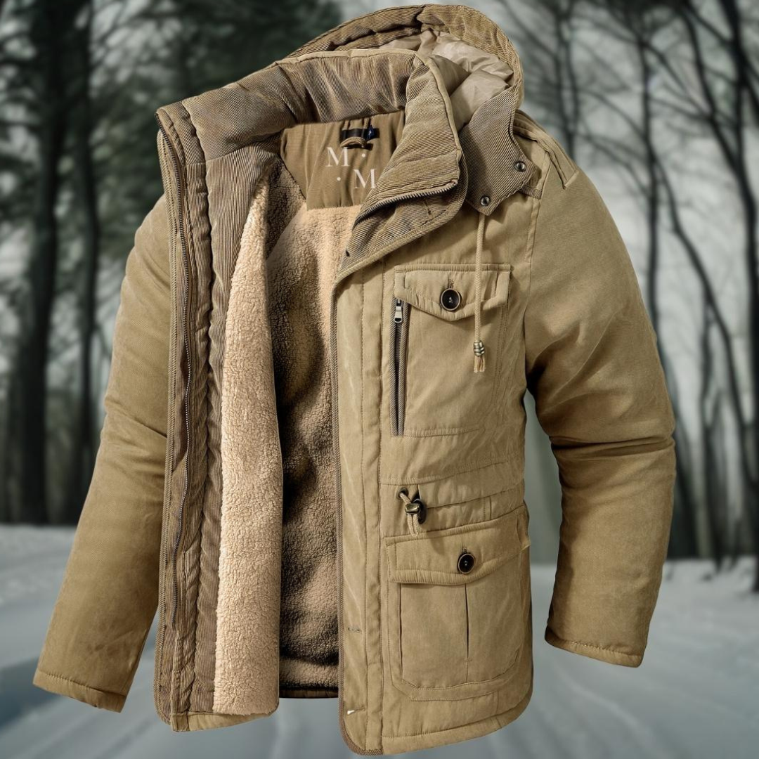 Herren Winterparka Warme Daunenjacke Mit Kapuze