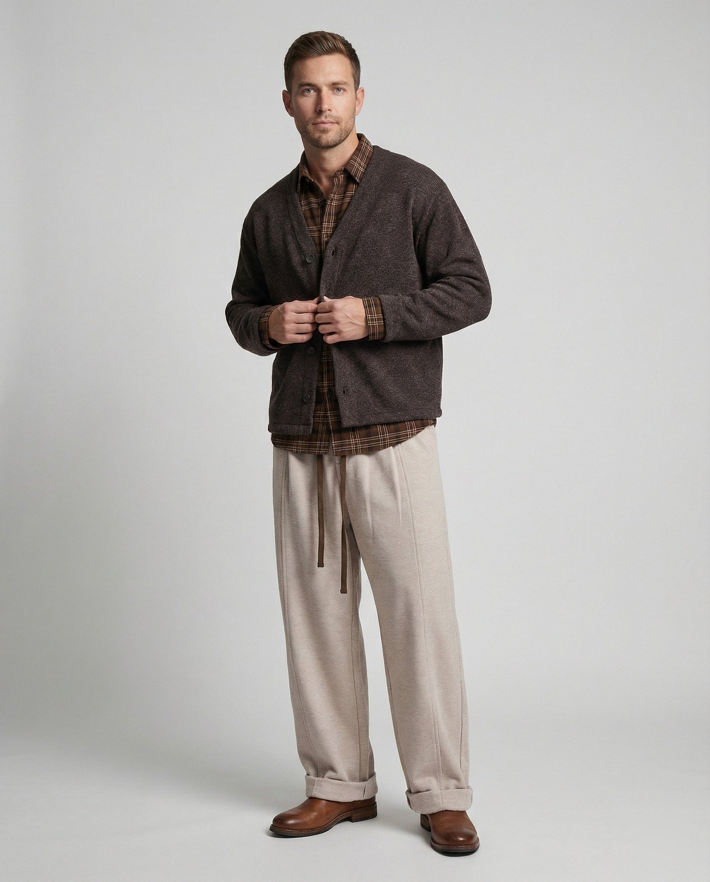 Herren Fleecehose Warm Bequem Baggy Fit