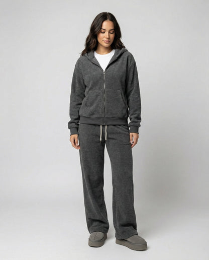 Damen Winter Sportanzug Set Gefüttert Grau Warm - Norvielle