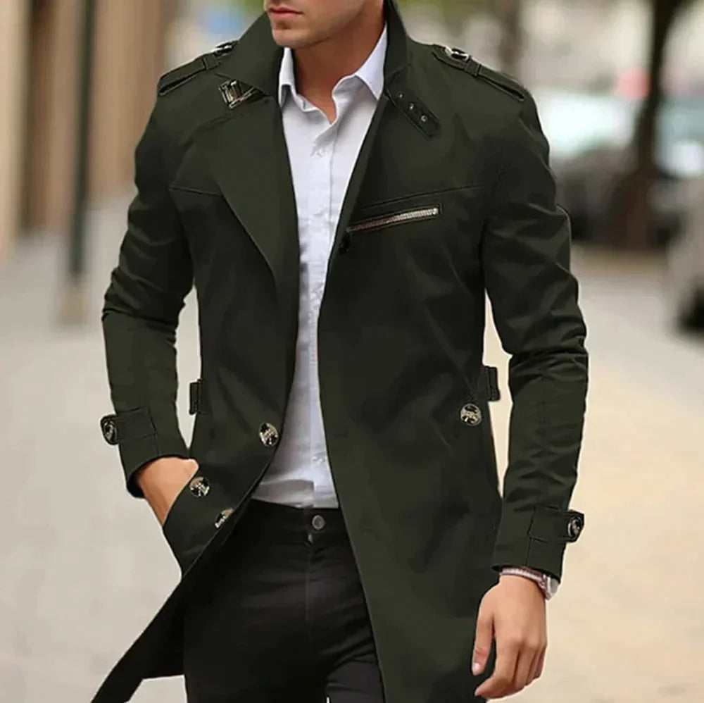Herren Trenchcoat Klassisch Woll