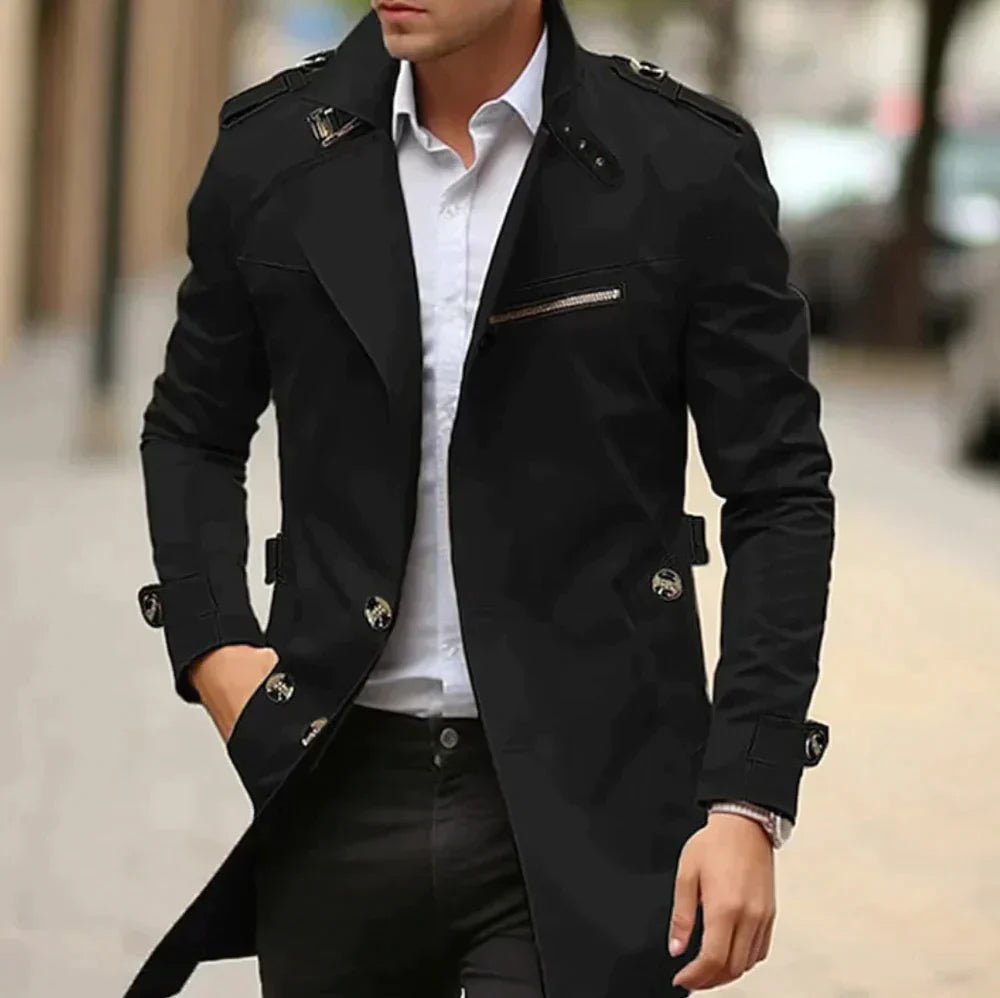 Herren Trenchcoat Klassisch Woll