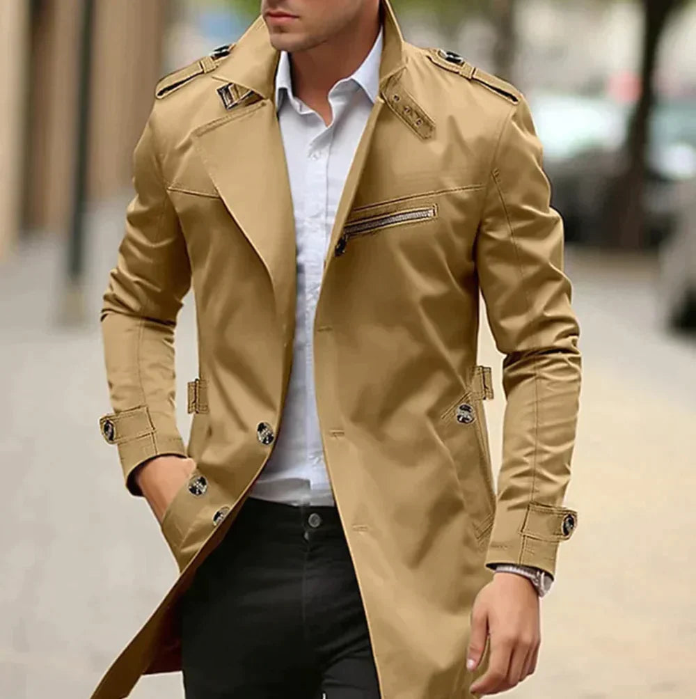 Herren Trenchcoat Klassisch Woll
