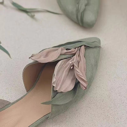 Damen Ballerinas Spitze Handgemacht Rosenblüten