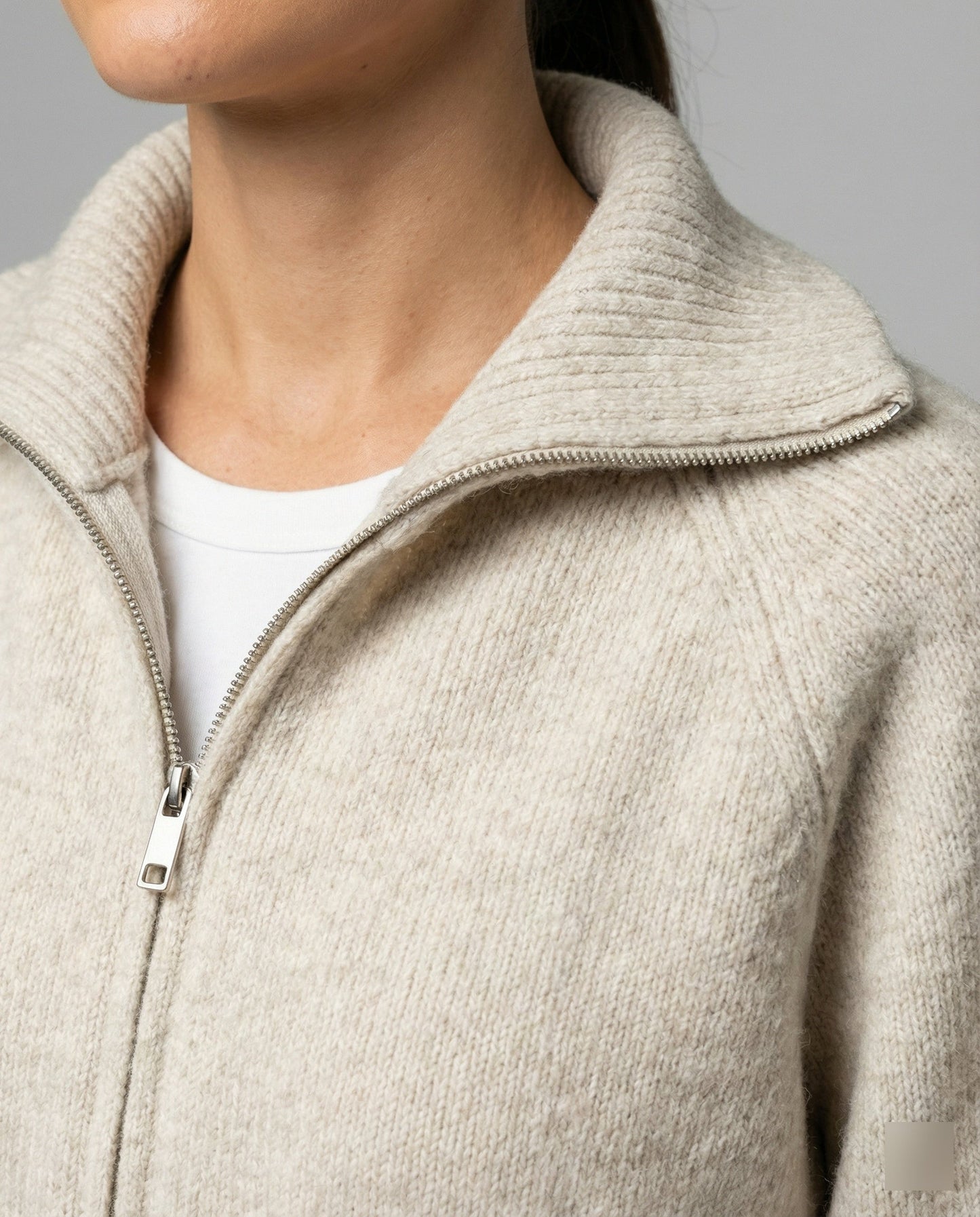 Damen Strickjacke Kurz Reißverschluss Weich