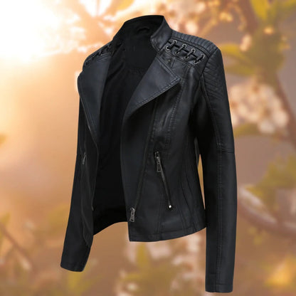 Damen Lederjacke Elegant Zeitlos