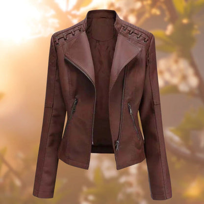 Damen Lederjacke Elegant Zeitlos