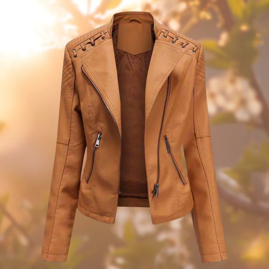 Damen Lederjacke Elegant Zeitlos