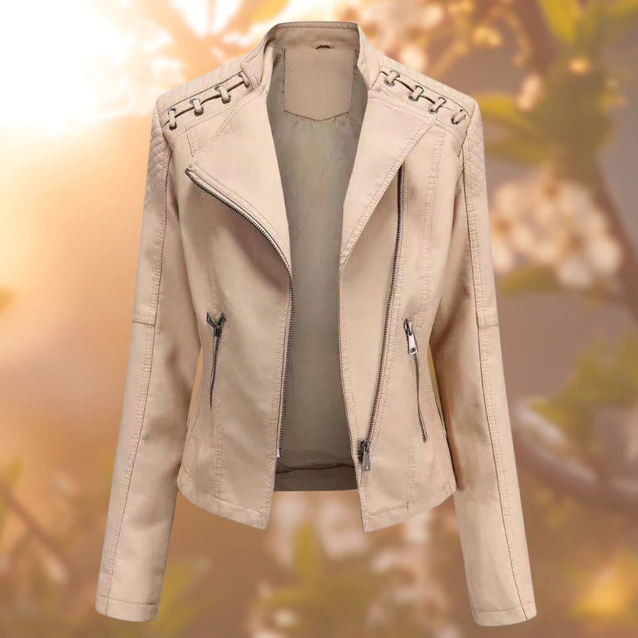 Damen Lederjacke Elegant Zeitlos