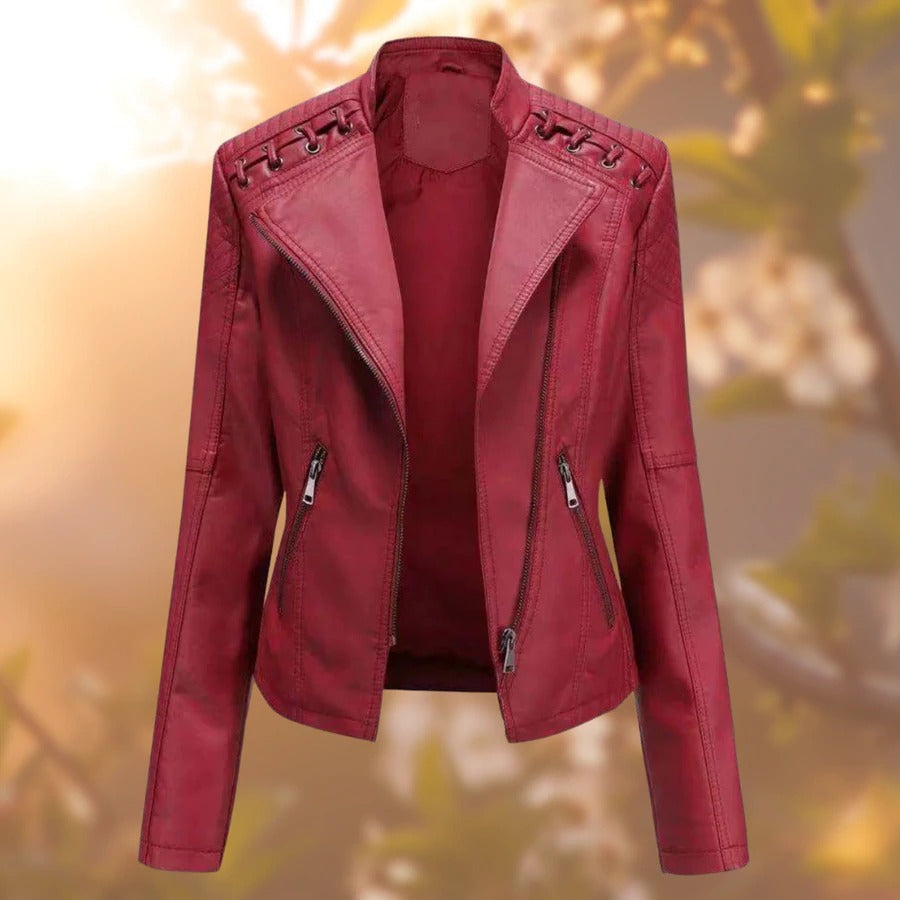 Damen Lederjacke Elegant Zeitlos