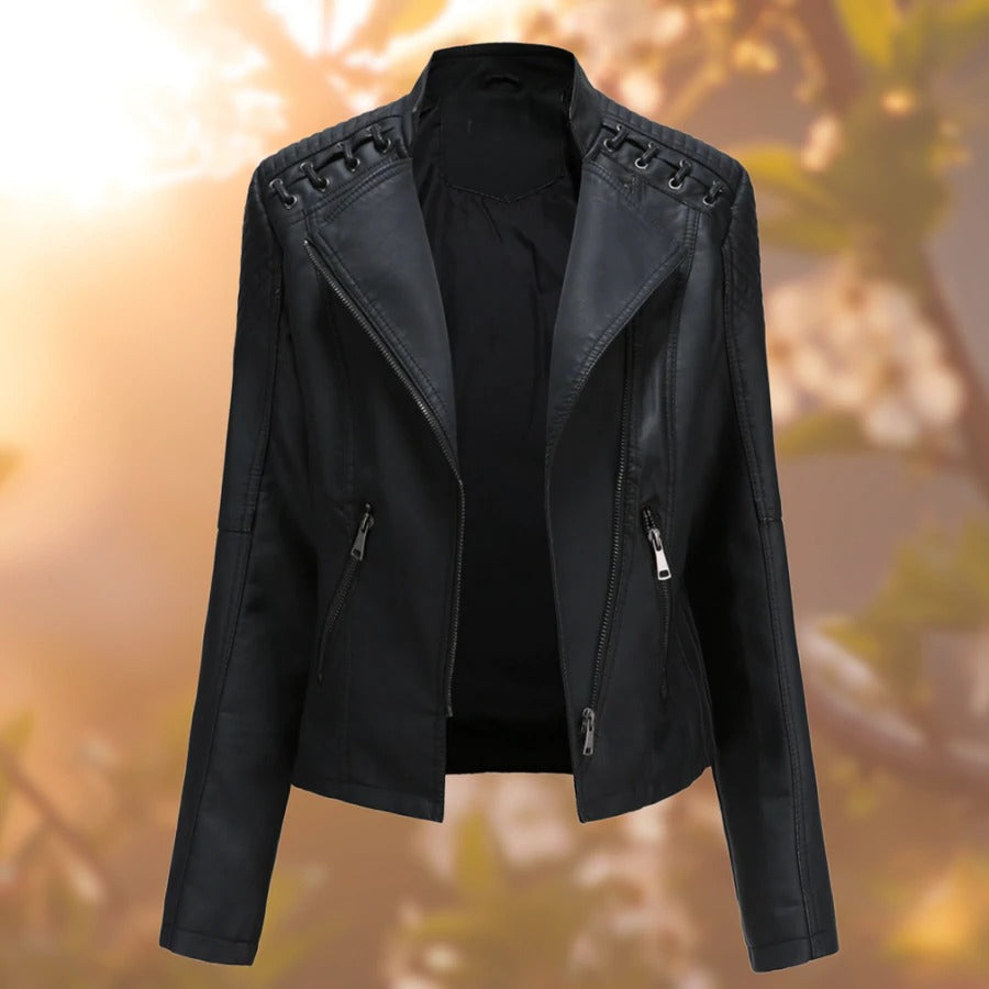 Damen Lederjacke Elegant Zeitlos