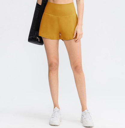 Damen Yoga-Shorts 2-in-1 Multifunktionshose Mit Taschen