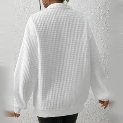 Damen Pullover Reißverschluss Glitter Modern Schwarz - Norvielle