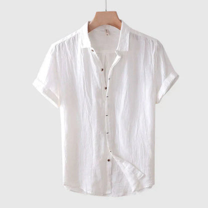 Herren Leinenhemd Slim Fit Sommerweiß