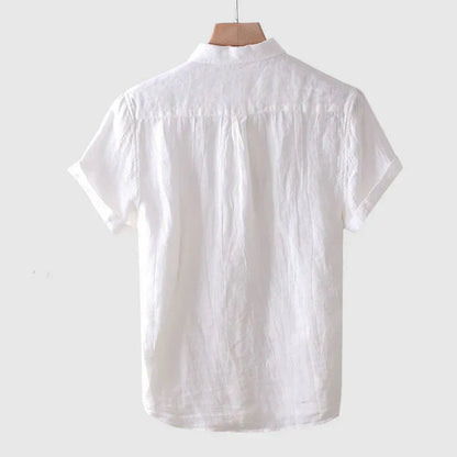 Herren Leinenhemd Slim Fit Sommerweiß
