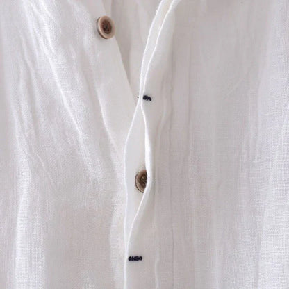 Herren Leinenhemd Slim Fit Sommerweiß