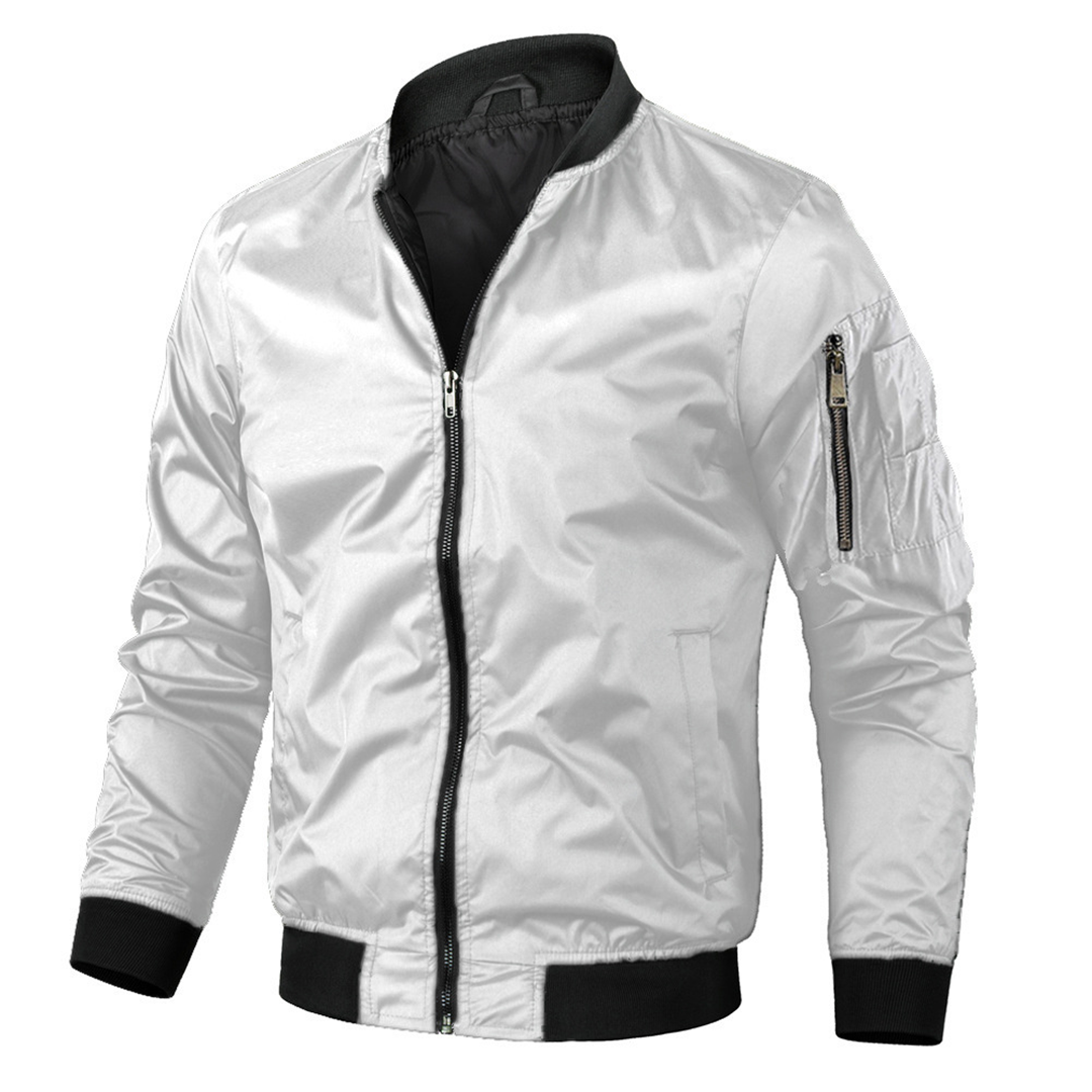 Herren Bomberjacke Warm Isoliert Leder