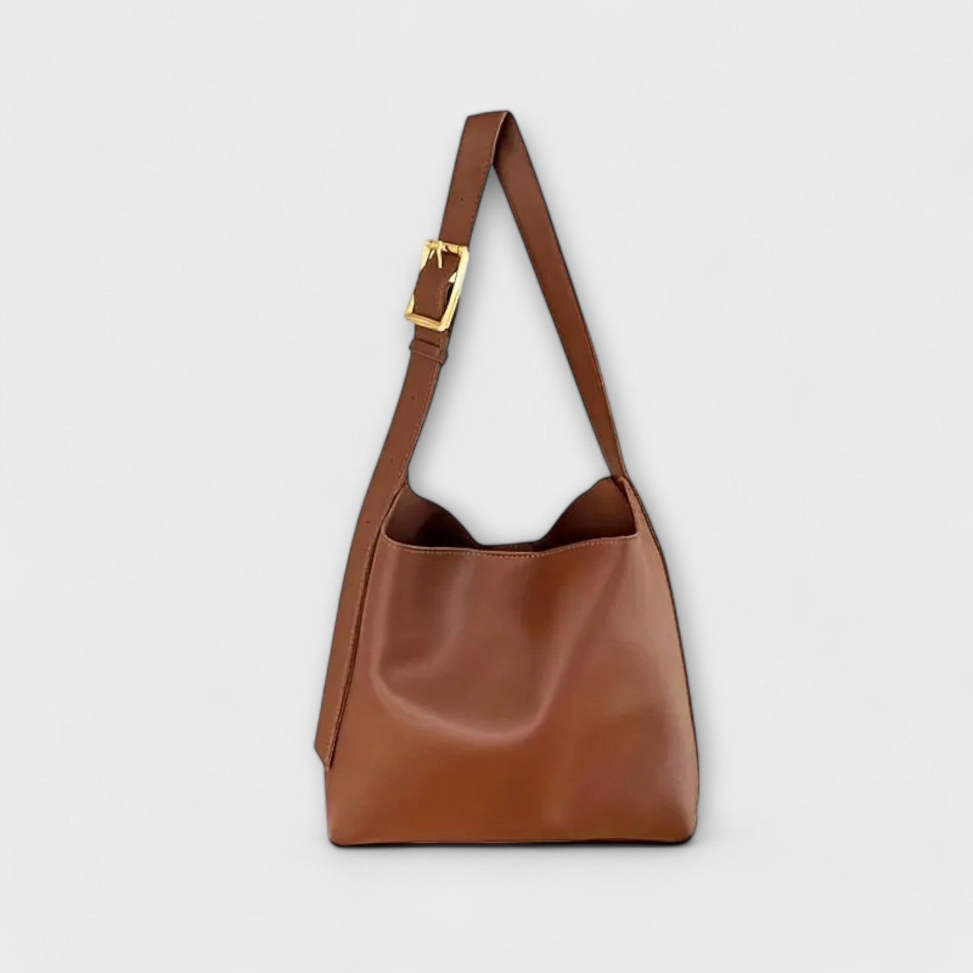 Damen Schultertasche Klassisches Leder Elegant Schwarz - Norvielle