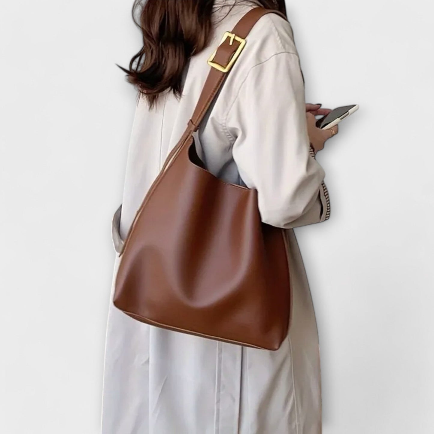 Damen Schultertasche Klassisches Leder Elegant