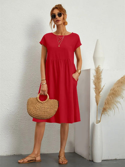 Damen Sommerkleid Elegantes Kleid Trendfarben - Norvielle