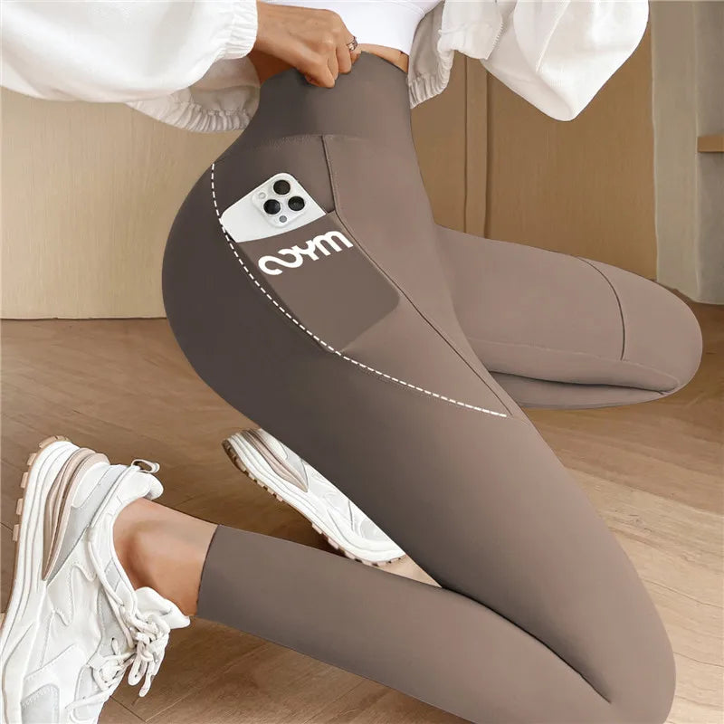 Damen Sportleggings Mit Tasche Für Yoga